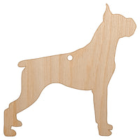 Boxer Dog Solid Unfinished Craft Wood Holiday Christmas Tree DIY Pre-Drilled Ornament