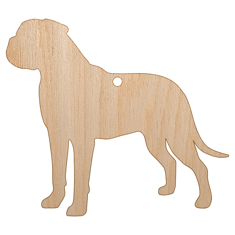 Bullmastiff Dog Solid Unfinished Craft Wood Holiday Christmas Tree DIY Pre-Drilled Ornament