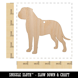 Bullmastiff Dog Solid Unfinished Craft Wood Holiday Christmas Tree DIY Pre-Drilled Ornament