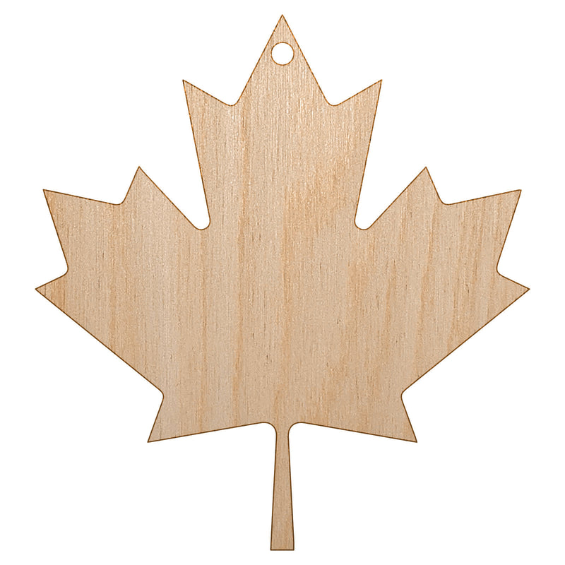 Canada Maple Leaf Unfinished Craft Wood Holiday Christmas Tree DIY Pre-Drilled Ornament