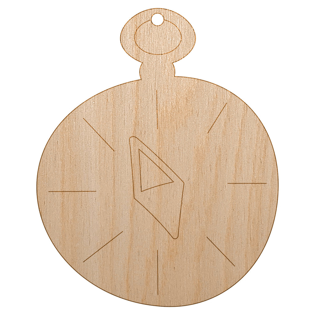Compass Doodle Unfinished Craft Wood Holiday Christmas Tree DIY Pre-Drilled Ornament