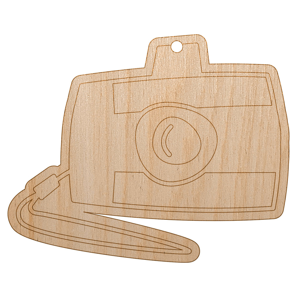 Digital Camera Doodle Unfinished Craft Wood Holiday Christmas Tree DIY Pre-Drilled Ornament
