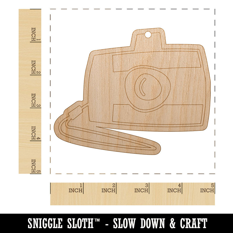 Digital Camera Doodle Unfinished Craft Wood Holiday Christmas Tree DIY Pre-Drilled Ornament