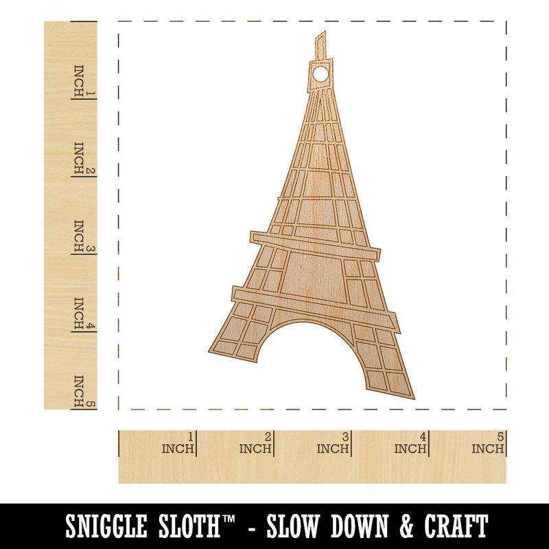 Eiffel Tower Paris France Doodle Unfinished Craft Wood Holiday Christmas Tree DIY Pre-Drilled Ornament