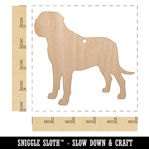 English Mastiff Dog Solid Unfinished Craft Wood Holiday Christmas Tree DIY Pre-Drilled Ornament