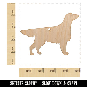 Flat-Coated Retriever Dog Solid Unfinished Craft Wood Holiday Christmas Tree DIY Pre-Drilled Ornament