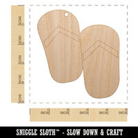 Flip Flops Summer Vacation Unfinished Craft Wood Holiday Christmas Tree DIY Pre-Drilled Ornament