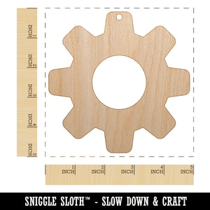 Gear Solid Unfinished Craft Wood Holiday Christmas Tree DIY Pre-Drilled Ornament