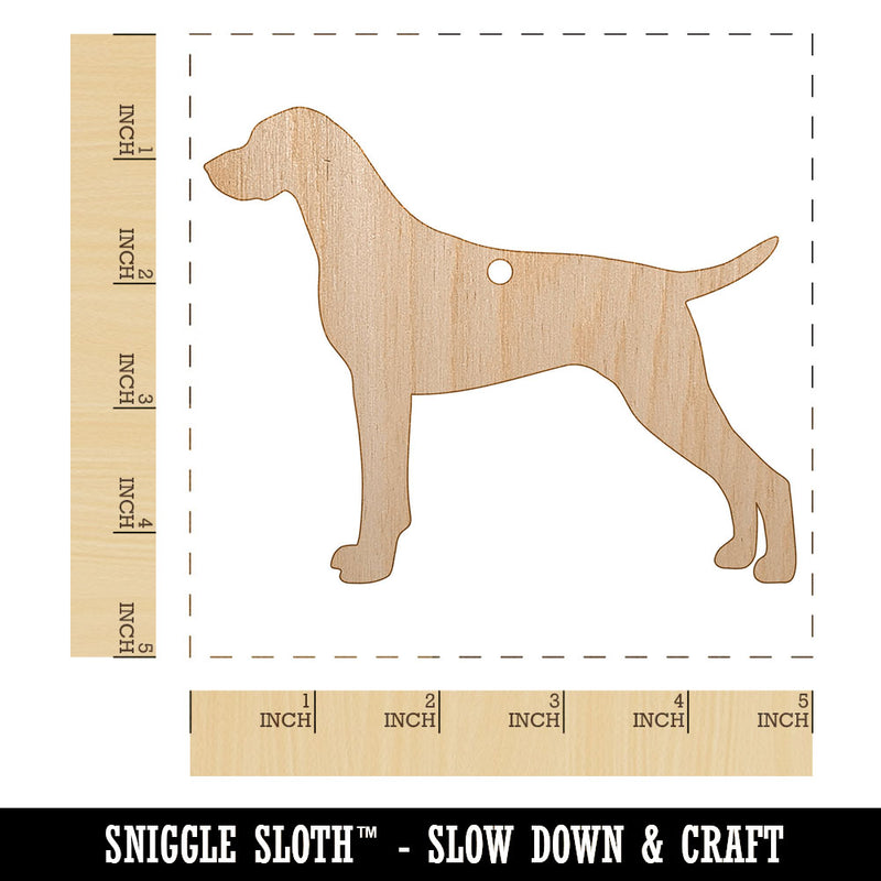 German Shorthaired Pointer Dog Solid Unfinished Craft Wood Holiday Christmas Tree DIY Pre-Drilled Ornament