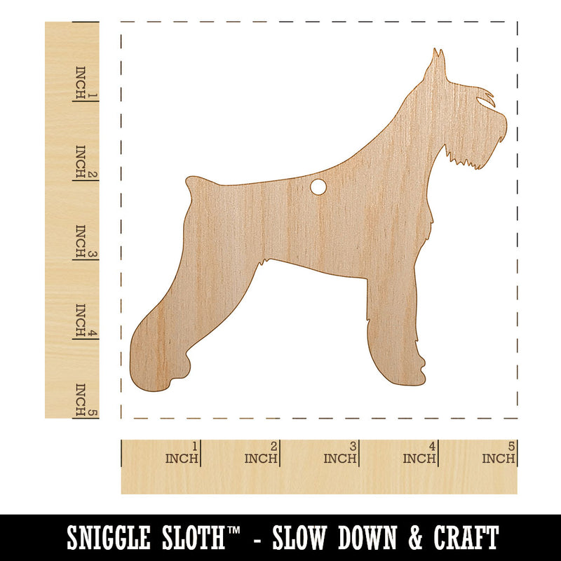 Giant Schnauzer Dog Solid Unfinished Craft Wood Holiday Christmas Tree DIY Pre-Drilled Ornament