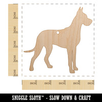 Great Dane Dog Solid Unfinished Craft Wood Holiday Christmas Tree DIY Pre-Drilled Ornament