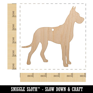 Great Dane Dog Solid Unfinished Craft Wood Holiday Christmas Tree DIY Pre-Drilled Ornament