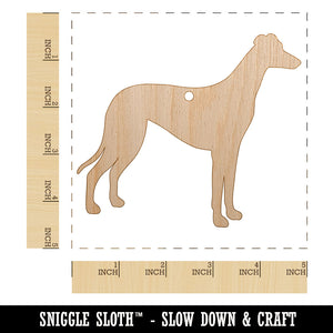 Greyhound Dog Solid Unfinished Craft Wood Holiday Christmas Tree DIY Pre-Drilled Ornament
