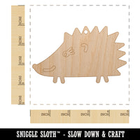 Happy Hedgehog Doodle Unfinished Craft Wood Holiday Christmas Tree DIY Pre-Drilled Ornament