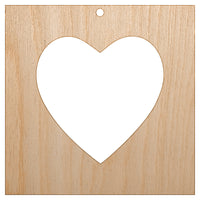 Heart In Box Unfinished Craft Wood Holiday Christmas Tree DIY Pre-Drilled Ornament