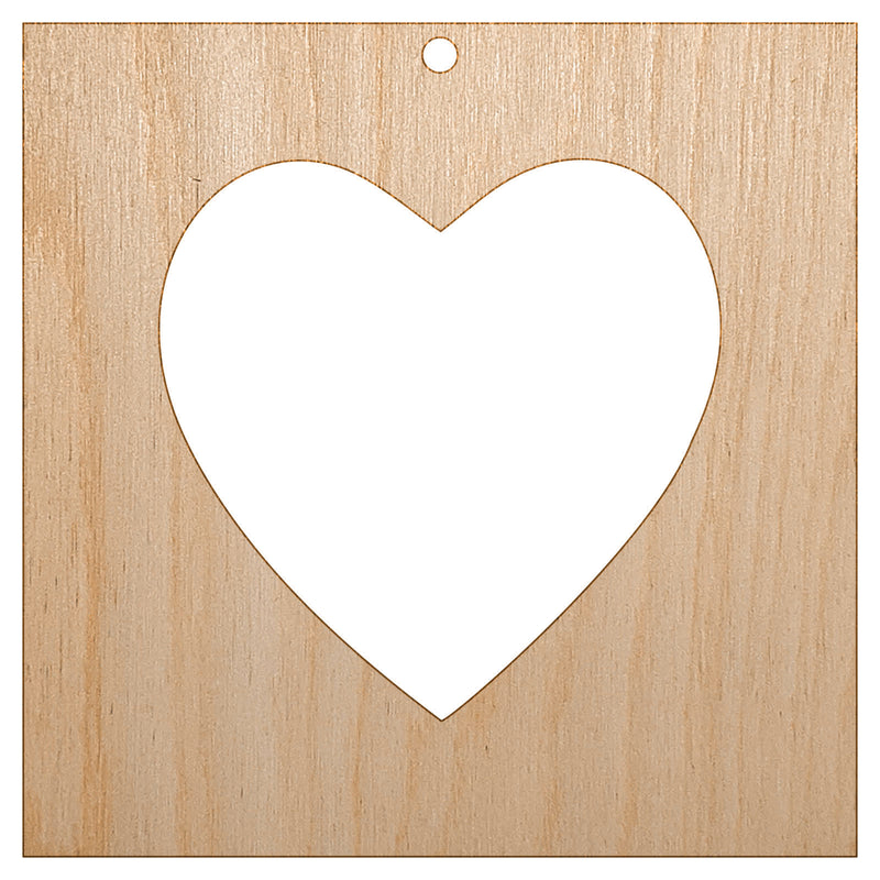 Heart In Box Unfinished Craft Wood Holiday Christmas Tree DIY Pre-Drilled Ornament