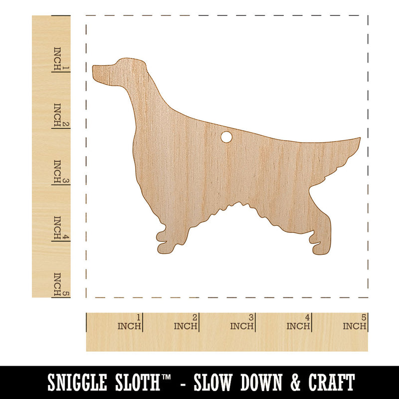 Irish Setter Dog Solid Unfinished Craft Wood Holiday Christmas Tree DIY Pre-Drilled Ornament