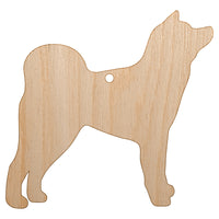 Japanese Akita Dog Solid Unfinished Craft Wood Holiday Christmas Tree DIY Pre-Drilled Ornament