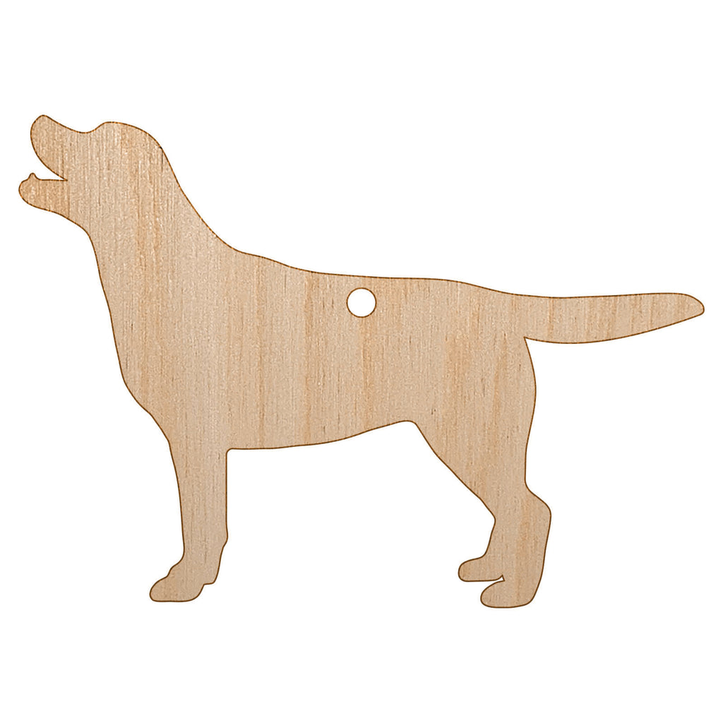 Labrador Retriever Dog Solid Unfinished Craft Wood Holiday Christmas Tree DIY Pre-Drilled Ornament