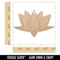 Lotus Flower Outline Unfinished Craft Wood Holiday Christmas Tree DIY Pre-Drilled Ornament