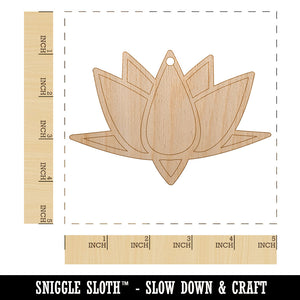 Lotus Flower Outline Unfinished Craft Wood Holiday Christmas Tree DIY Pre-Drilled Ornament