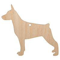 Miniature Pinscher Min Pin Dog Solid Unfinished Craft Wood Holiday Christmas Tree DIY Pre-Drilled Ornament