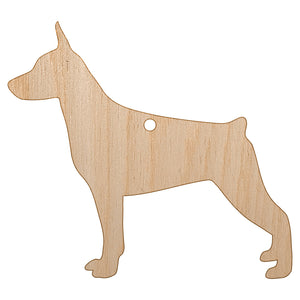 Miniature Pinscher Min Pin Dog Solid Unfinished Craft Wood Holiday Christmas Tree DIY Pre-Drilled Ornament