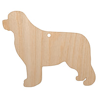 Newfoundland Dog Solid Unfinished Craft Wood Holiday Christmas Tree DIY Pre-Drilled Ornament