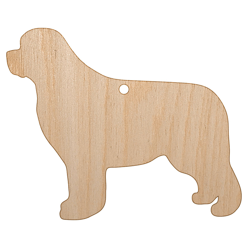 Newfoundland Dog Solid Unfinished Craft Wood Holiday Christmas Tree DIY Pre-Drilled Ornament