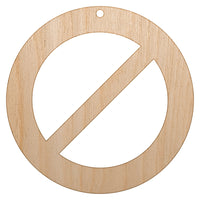 No Do Not Circle Solid Unfinished Craft Wood Holiday Christmas Tree DIY Pre-Drilled Ornament