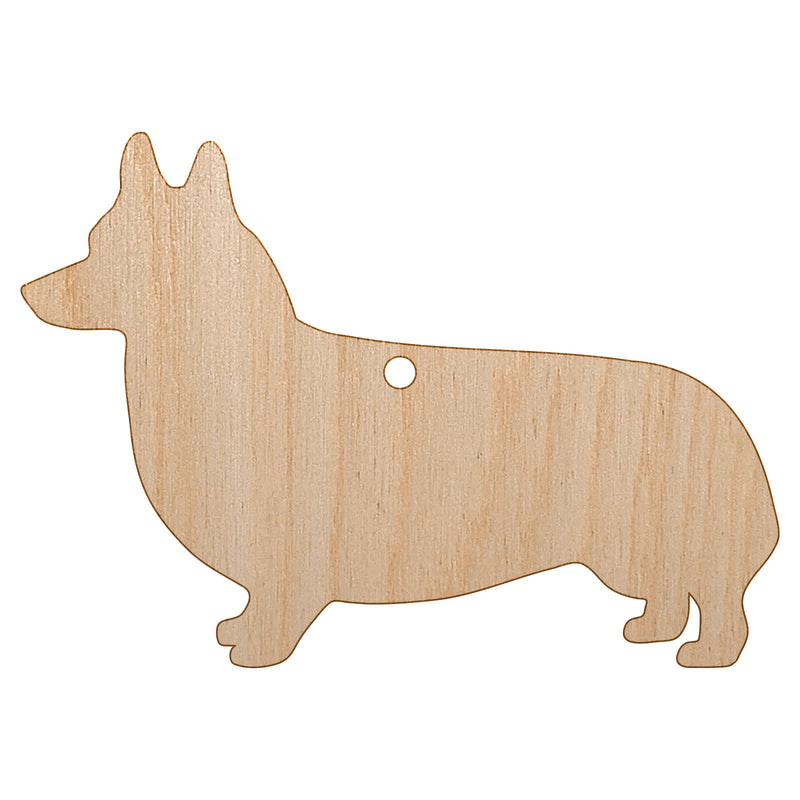 Pembroke Welsh Corgi Dog Solid Unfinished Craft Wood Holiday Christmas Tree DIY Pre-Drilled Ornament