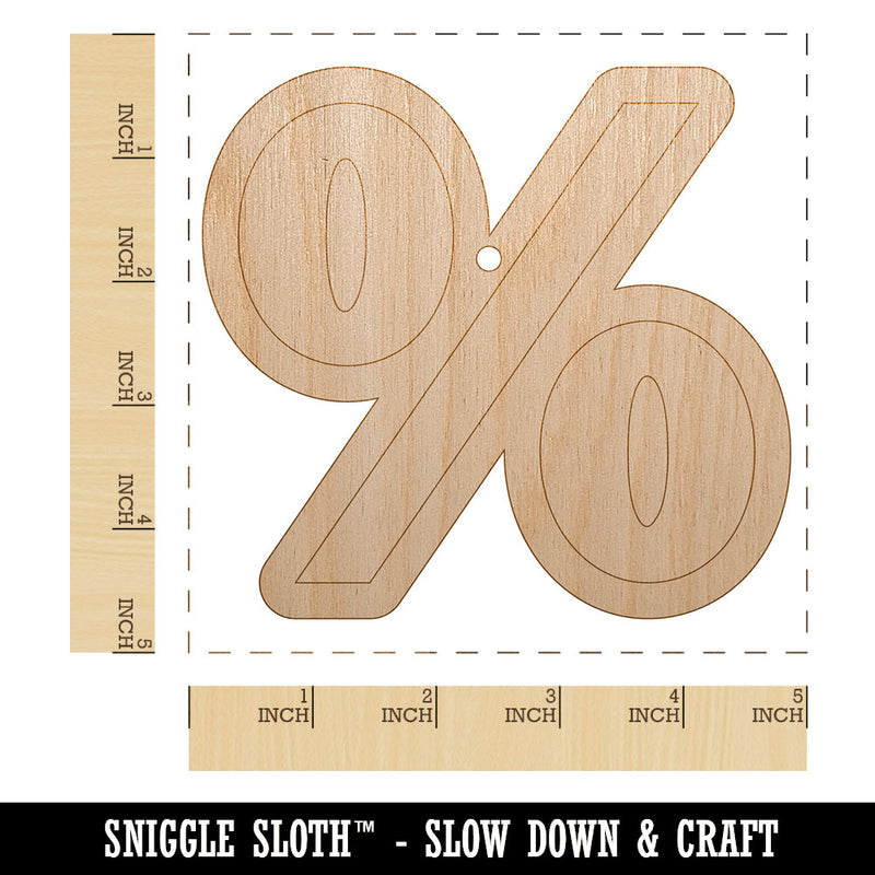 Percent Symbol Unfinished Craft Wood Holiday Christmas Tree DIY Pre-Drilled Ornament