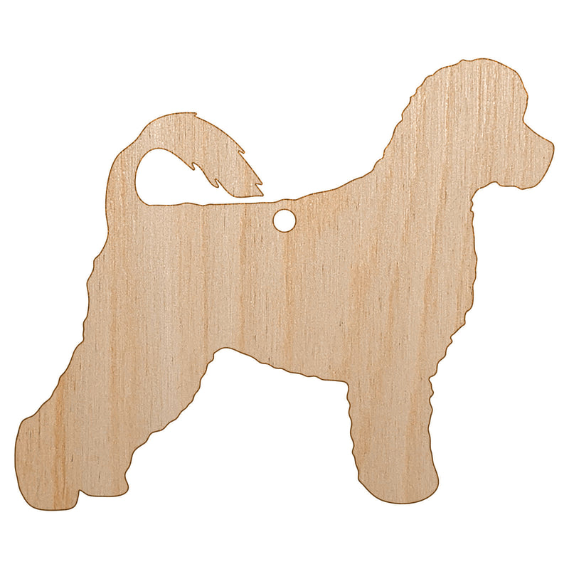 Portuguese Water Dog Solid Unfinished Craft Wood Holiday Christmas Tree DIY Pre-Drilled Ornament