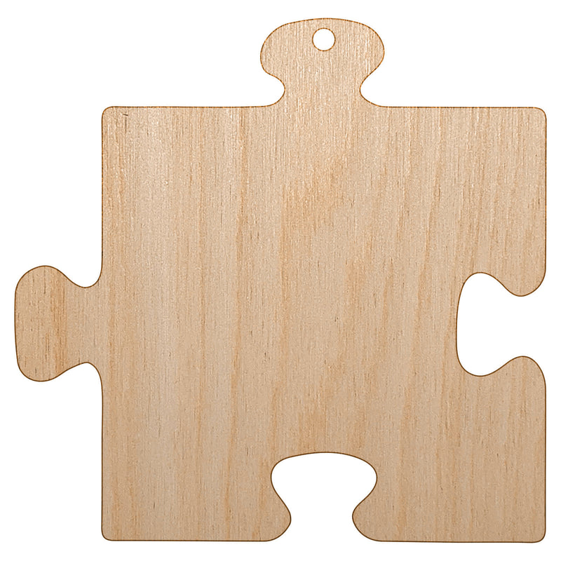 Puzzle Piece Solid Unfinished Craft Wood Holiday Christmas Tree DIY Pre-Drilled Ornament