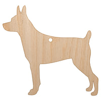 Rat Terrier Dog Solid Unfinished Craft Wood Holiday Christmas Tree DIY Pre-Drilled Ornament