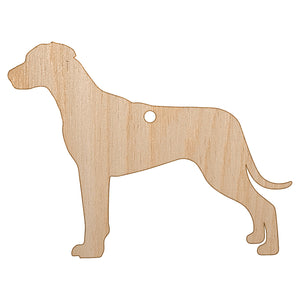 Rhodesian Ridgeback Dog Solid Unfinished Craft Wood Holiday Christmas Tree DIY Pre-Drilled Ornament