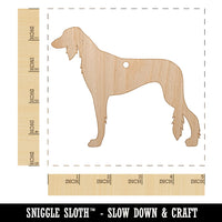 Saluki Dog Solid Unfinished Craft Wood Holiday Christmas Tree DIY Pre-Drilled Ornament
