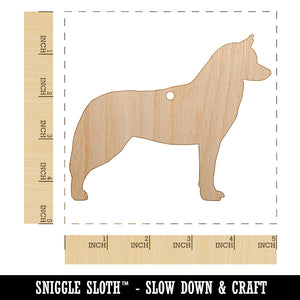 Siberian Husky Dog Solid Unfinished Craft Wood Holiday Christmas Tree DIY Pre-Drilled Ornament