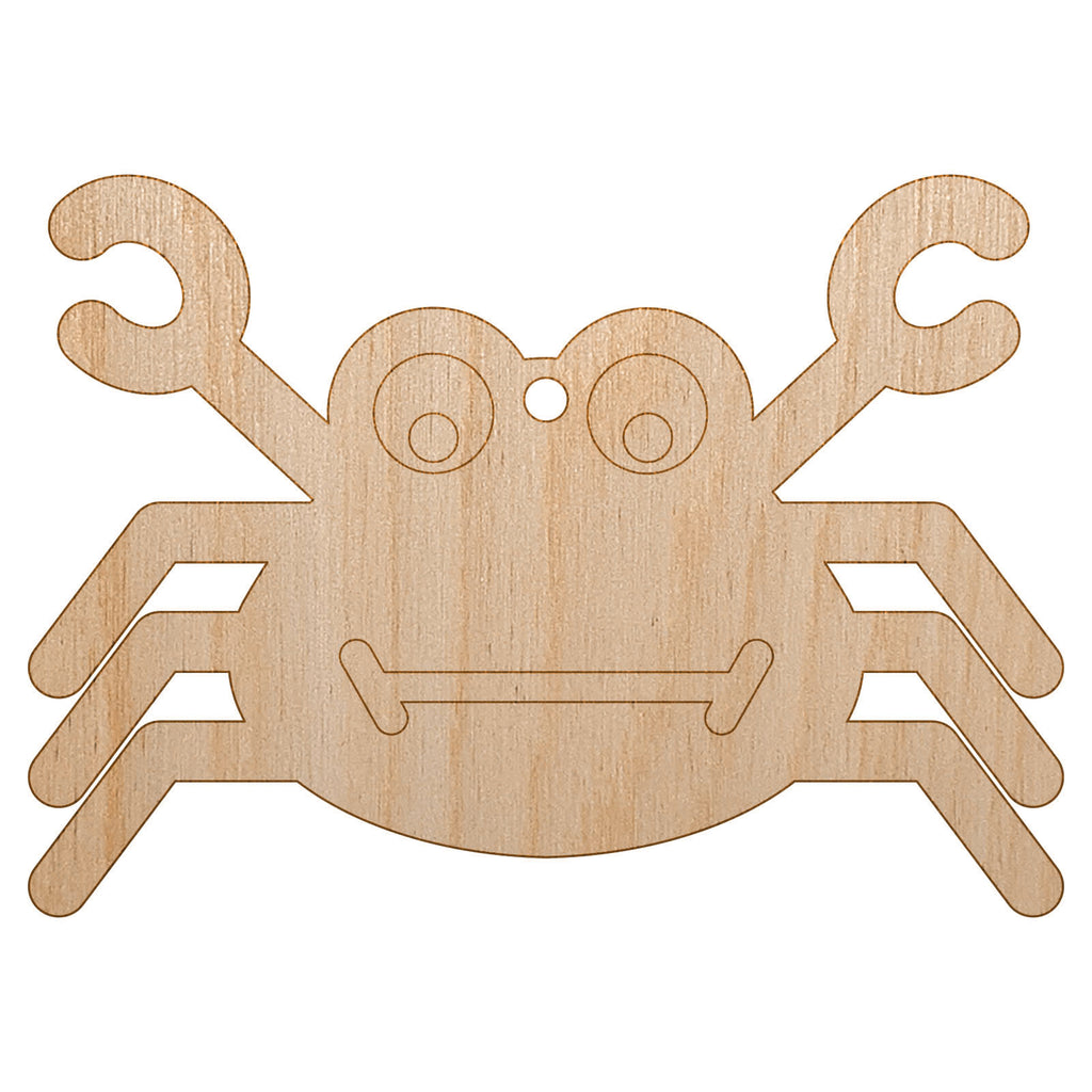 Silly Crab Unfinished Craft Wood Holiday Christmas Tree DIY Pre-Drilled Ornament