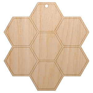 Simple Honeycomb Outline Unfinished Craft Wood Holiday Christmas Tree DIY Pre-Drilled Ornament