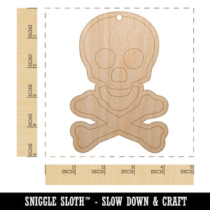 Skull and Crossbones Outline Unfinished Craft Wood Holiday Christmas Tree DIY Pre-Drilled Ornament
