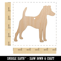 Smooth Fox Terrier Dog Solid Unfinished Craft Wood Holiday Christmas Tree DIY Pre-Drilled Ornament