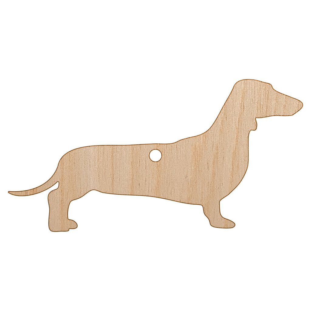 Smooth Haired Dachshund Dog Solid Unfinished Craft Wood Holiday Christmas Tree DIY Pre-Drilled Ornament