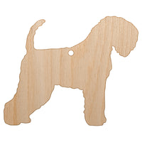 Soft Coated Wheaten Terrier Dog Solid Unfinished Craft Wood Holiday Christmas Tree DIY Pre-Drilled Ornament