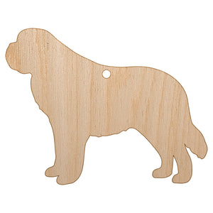 St Bernard Saint Dog Solid Unfinished Craft Wood Holiday Christmas Tree DIY Pre-Drilled Ornament