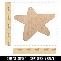 Star Doodle Unfinished Craft Wood Holiday Christmas Tree DIY Pre-Drilled Ornament