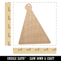 Striped Birthday Hat Unfinished Craft Wood Holiday Christmas Tree DIY Pre-Drilled Ornament