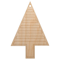 Striped Pine Woodland Tree Unfinished Craft Wood Holiday Christmas Tree DIY Pre-Drilled Ornament