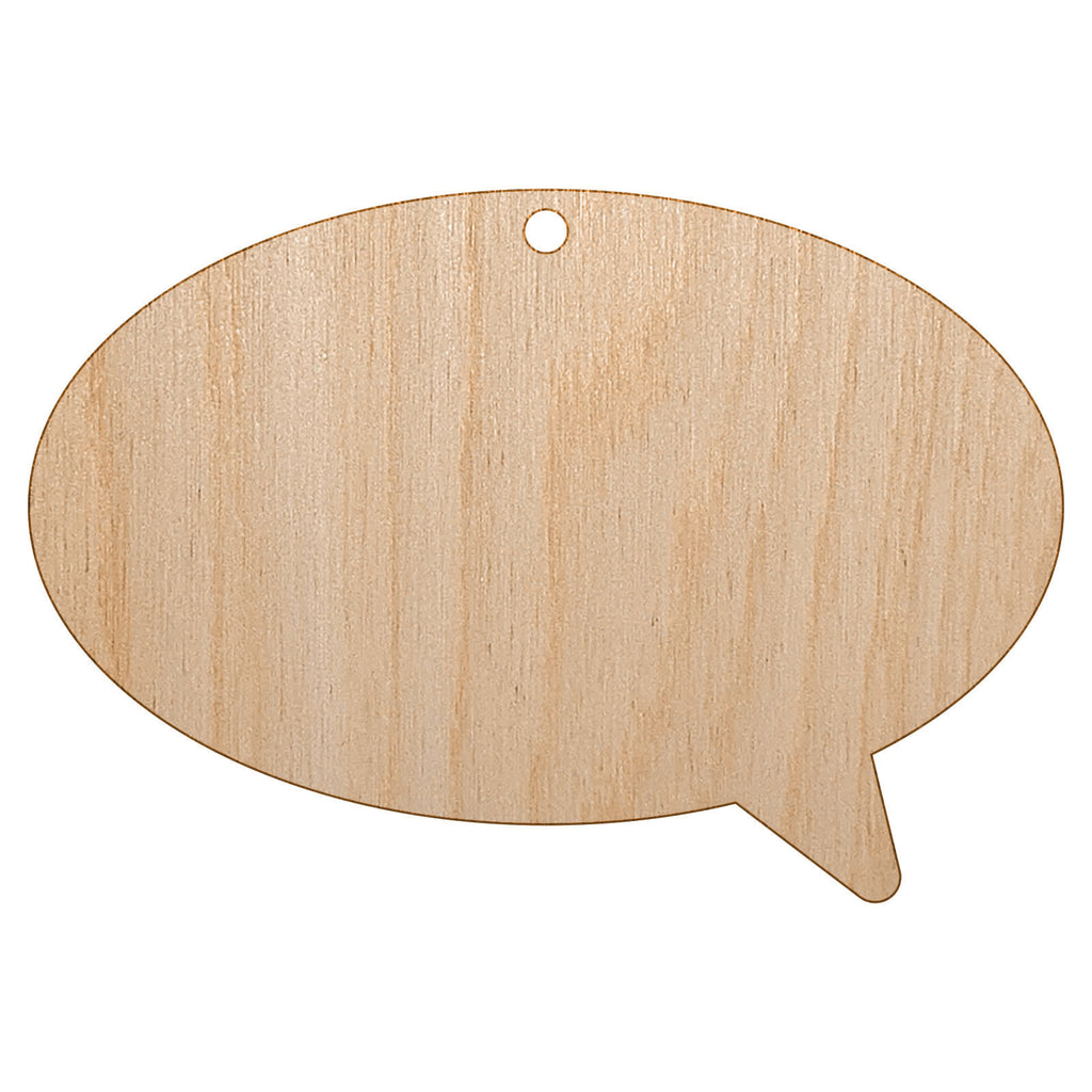 Talk Speech Bubble Solid Unfinished Craft Wood Holiday Christmas Tree DIY Pre-Drilled Ornament