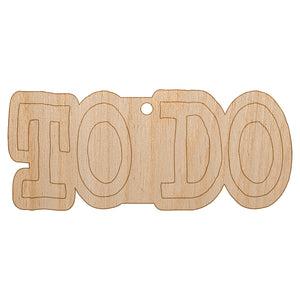 To Do Text Unfinished Craft Wood Holiday Christmas Tree DIY Pre-Drilled Ornament